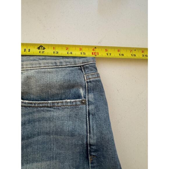 Frame Le Brigette Shorts Womens 27 Blue Denim Mid Rise Distressed Raw Hem USA - Picture 8 of 15